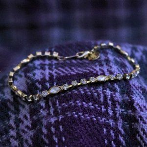 Claire's Gold-tone Rhinestone Tennis Bracelet